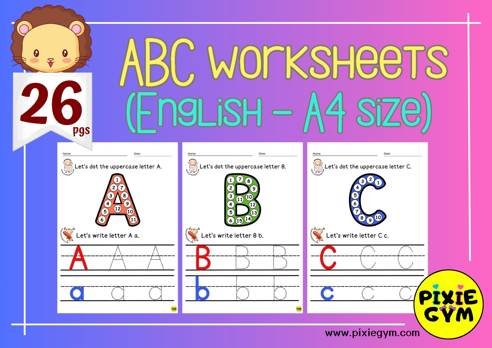 ABC Dots Worksheets
